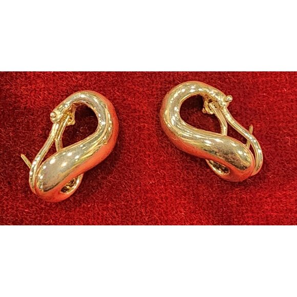 Vintage Tiffany & Co. Sterling Silver Infinity Figure 8 Omega Back Earrings With - Picture 3 of 4